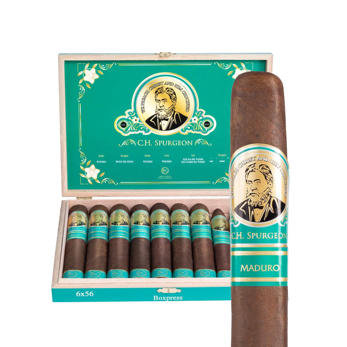 SPURGEON TEAL MADURO BOX-PRESSED